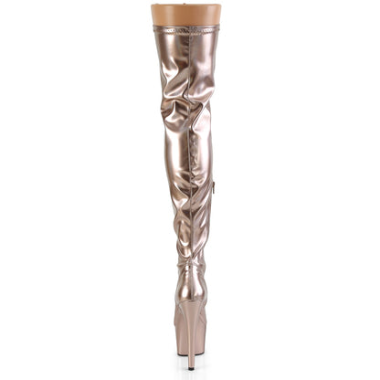 ADORE-3000HWR Pleaser Rose Gold 7 Inch Fetish Platform Thigh Boots