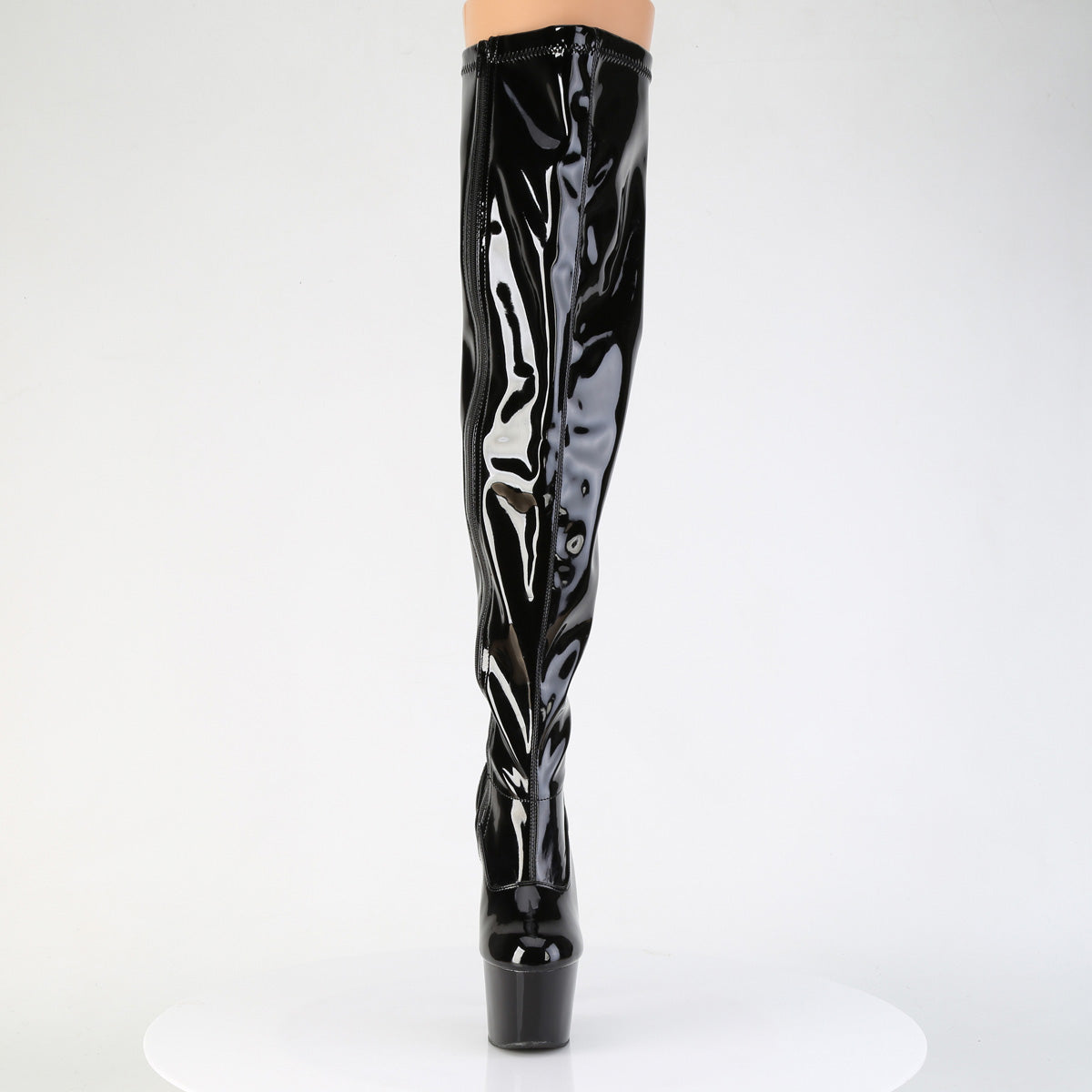 ADORE-3000WCF Pleaser Black Patent Thigh High Platform Boots