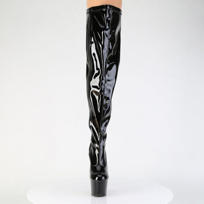 ADORE-3000WCF Pleaser Black Patent Thigh High Platform Boots
