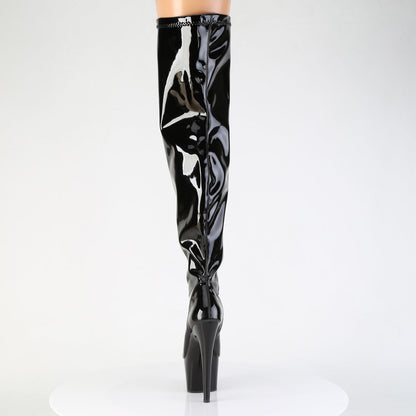 ADORE-3000WCF Pleaser Black Patent Thigh High Platform Boots