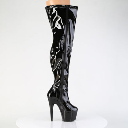 ADORE-3000WCF Pleaser Black Patent Thigh High Platform Boots