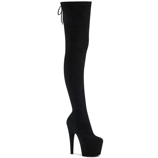 ADORE-3008 Pleaser Black 7 Inch Exotic Platform Thigh Boots