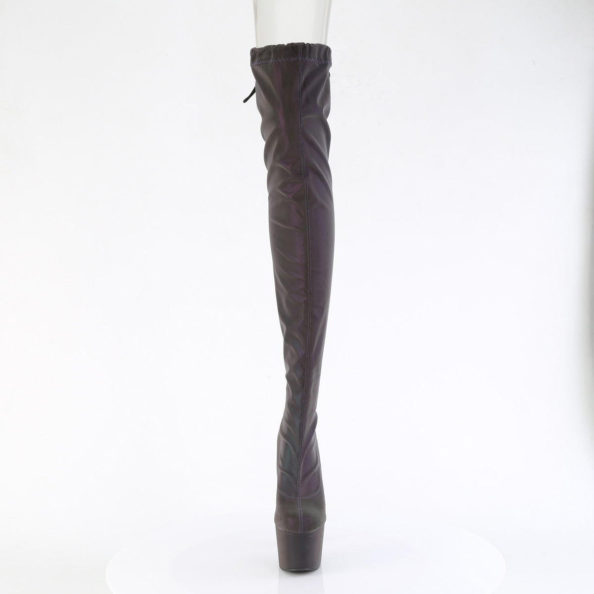 ADORE-3008REFL Pleaser Green Purple 7 Inch Fetish Platform Thigh Boots
