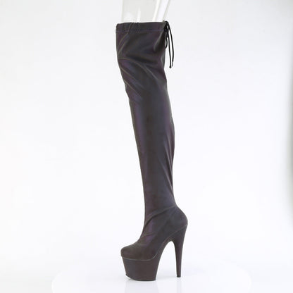 ADORE-3008REFL Pleaser Green Purple 7 Inch Fetish Platform Thigh Boots