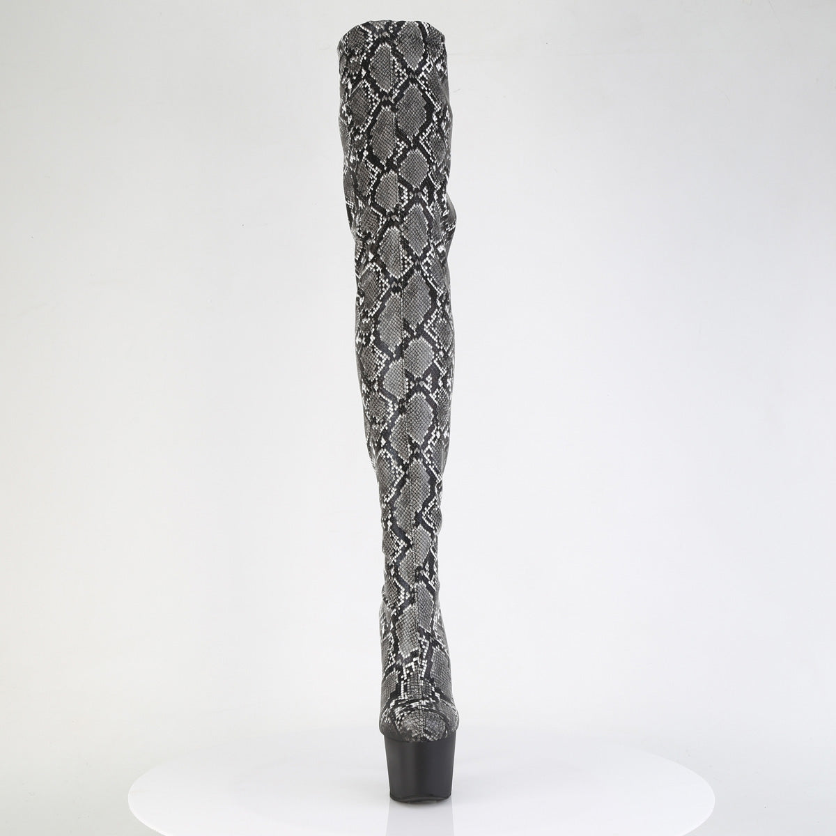 ADORE-3008SP-BT Pleaser Snake Print 7 Inch Exotic Dancing Thigh Boots