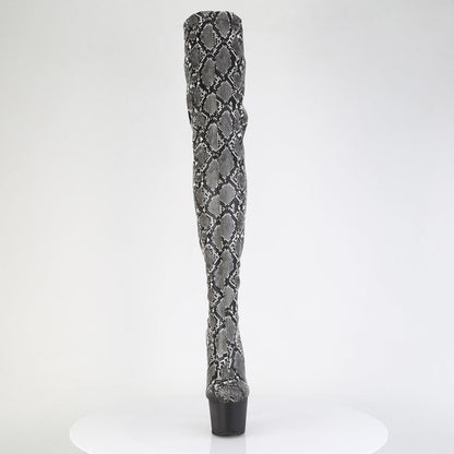 ADORE-3008SP-BT Pleaser Snake Print 7 Inch Exotic Dancing Thigh Boots