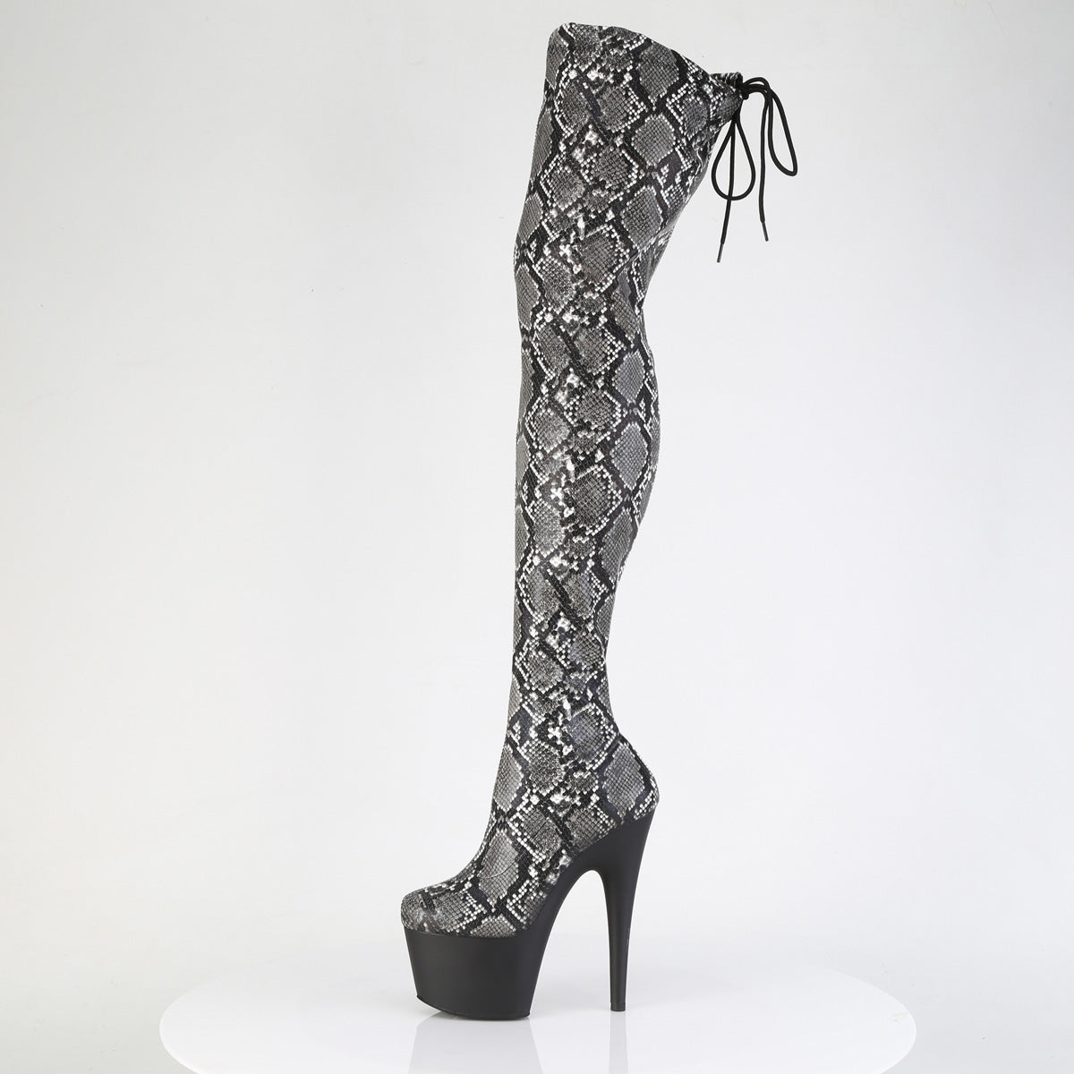ADORE-3008SP-BT Pleaser Snake Print 7 Inch Exotic Dancing Thigh Boots