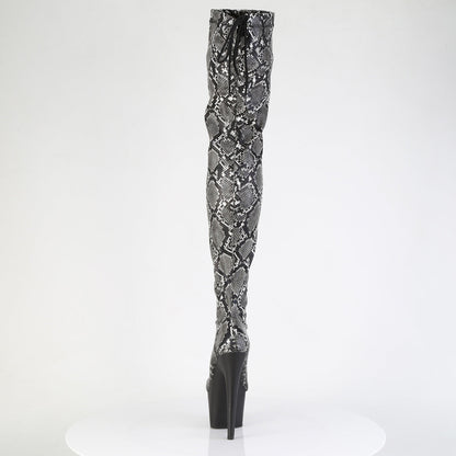 ADORE-3008SP-BT Pleaser Snake Print 7 Inch Exotic Dancing Thigh Boots