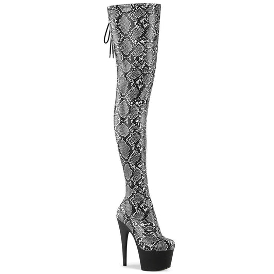 ADORE-3008SP-BT Pleaser Pole Dancing Snake Print Thigh High Boots