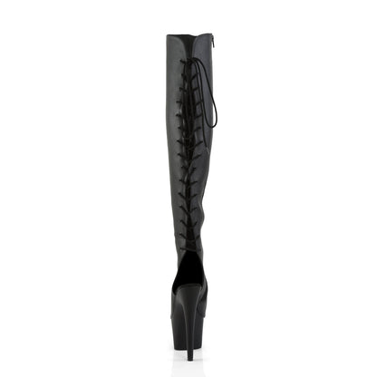 ADORE-3019 Pleaser Black 7 Inch Erotic Platforms Thigh Boots