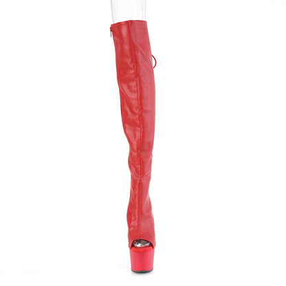 ADORE-3019 Pleaser Red 7 Inch Platform Thigh Boots
