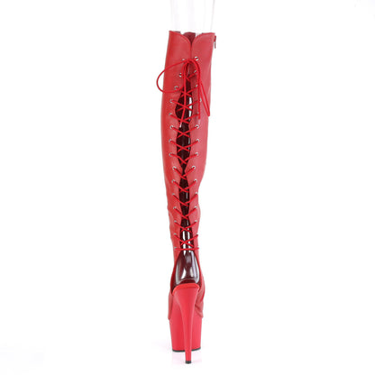 ADORE-3019 Pleaser Red 7 Inch Platform Thigh Boots