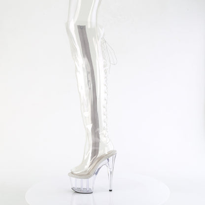 ADORE-3019C Pleaser Clear 7 Inch Exotic Dance Thigh Boots