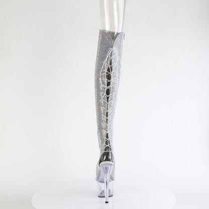 ADORE-3019C-RS Pleaser Silver 7 Inch Exotic Dance Thigh Boots