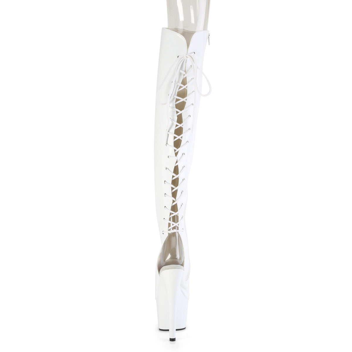 ADORE-3019HWR Pleaser White 7 Inch Pole Dance Thigh Boots