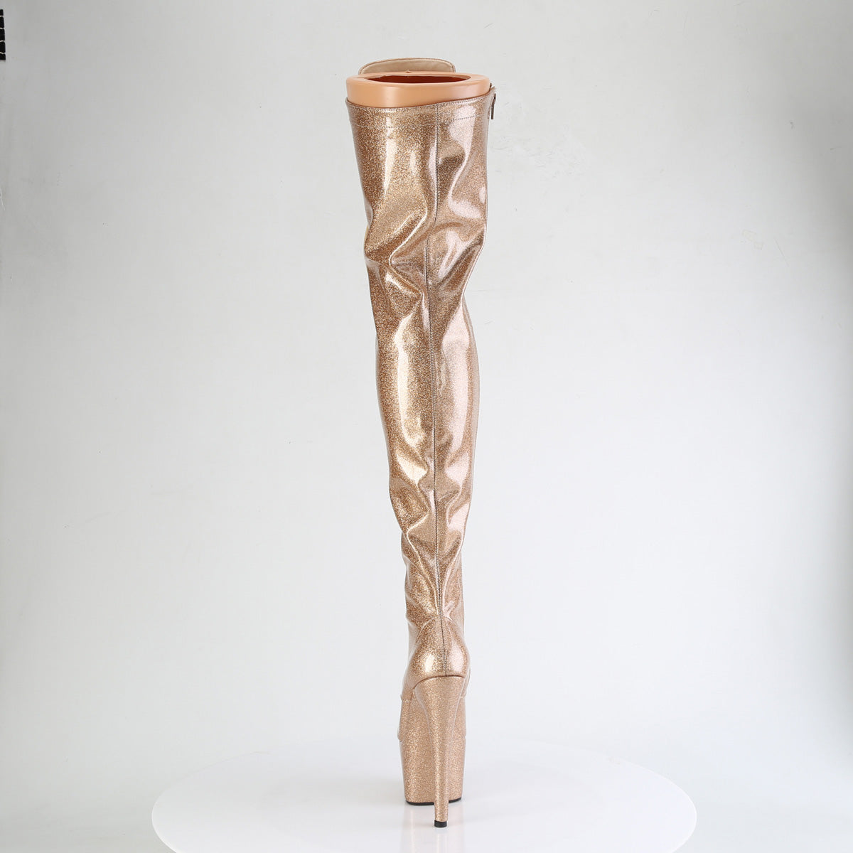 ADORE-3020GP Pleaser Gold Glitter 7 Inch Pole Dancer Thigh Boots