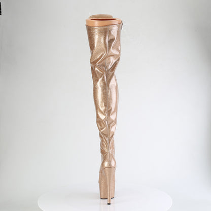 ADORE-3020GP Pleaser Gold Glitter 7 Inch Pole Dancer Thigh Boots