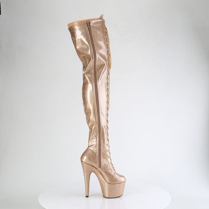 ADORE-3020GP Pleaser Gold Glitter 7 Inch Pole Dancer Thigh Boots