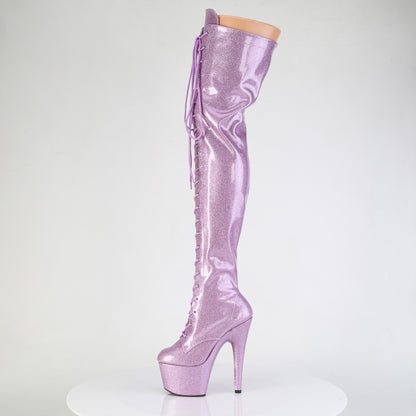 ADORE-3020GP Pleaser Lilac Glitter 7 Inch Pole Dancing Thigh Boots