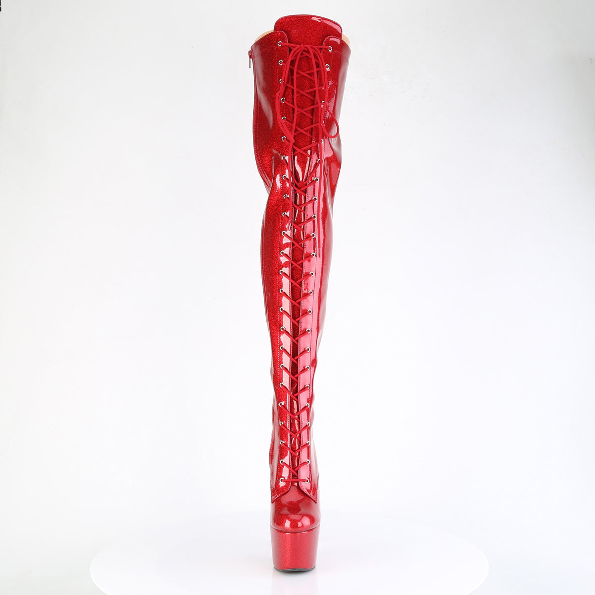 ADORE-3020GP Pleaser Red Glitter 7 Inch Exotic Dance Thigh Boots