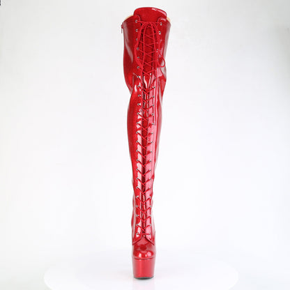 ADORE-3020GP Pleaser Red Glitter 7 Inch Exotic Dance Thigh Boots
