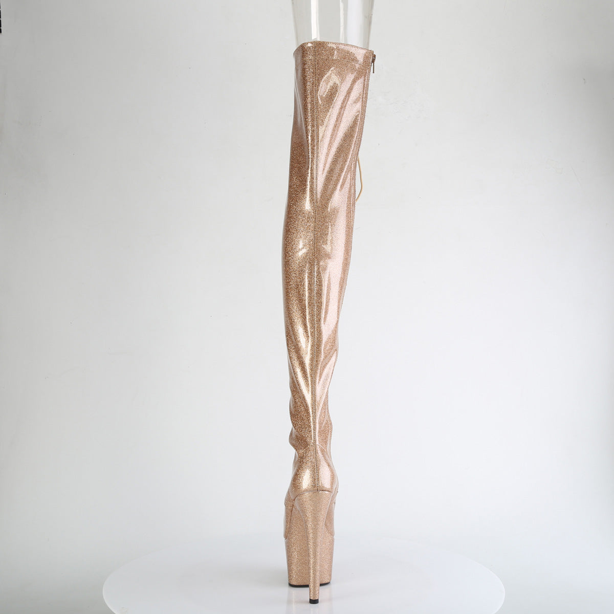 ADORE-3021GP Pleaser Gold Glitter 7 Inch Exotic Dancer Thigh Boots