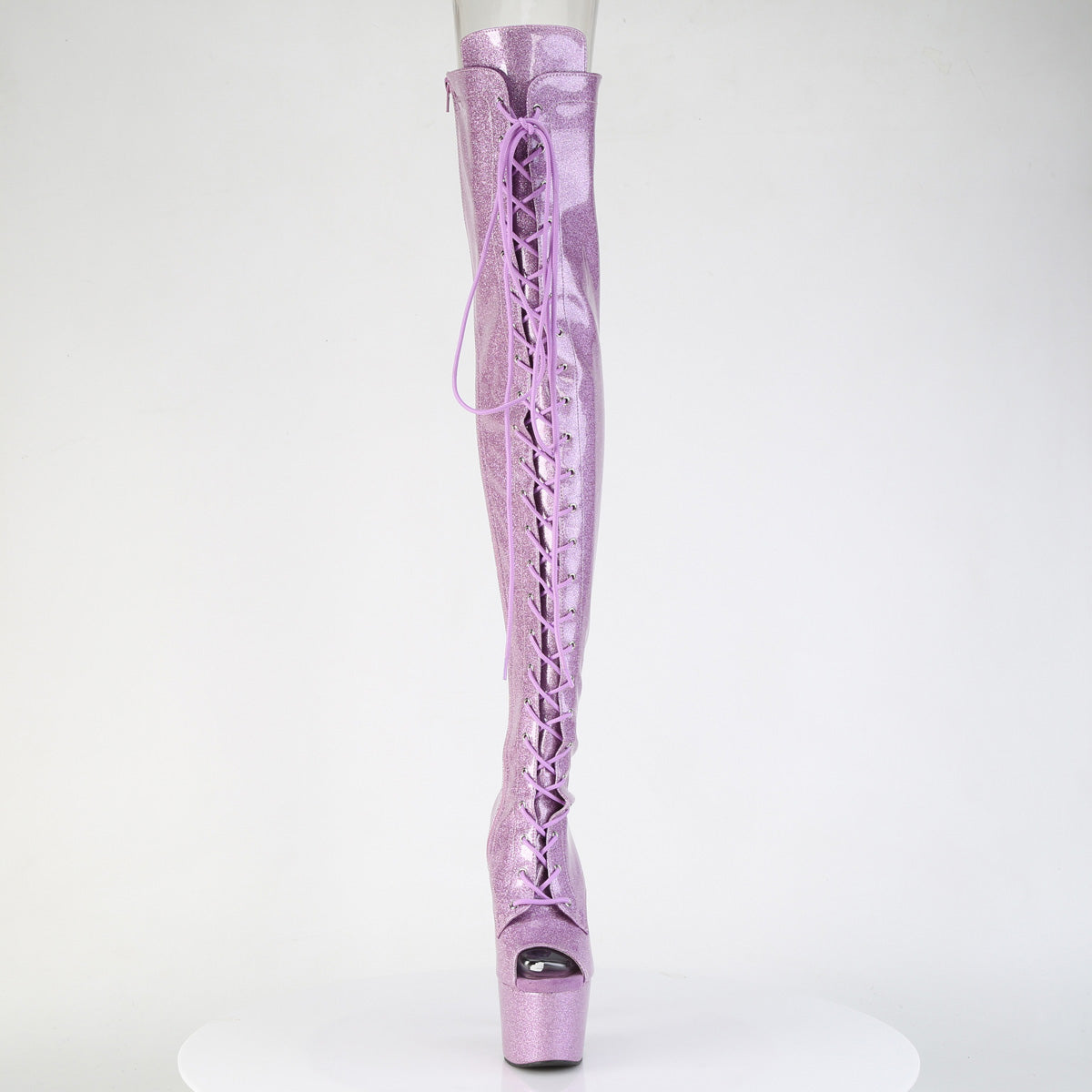 ADORE-3021GP Pleaser Lilac Glitter 7 Inch Pole Dancing Thigh Boots