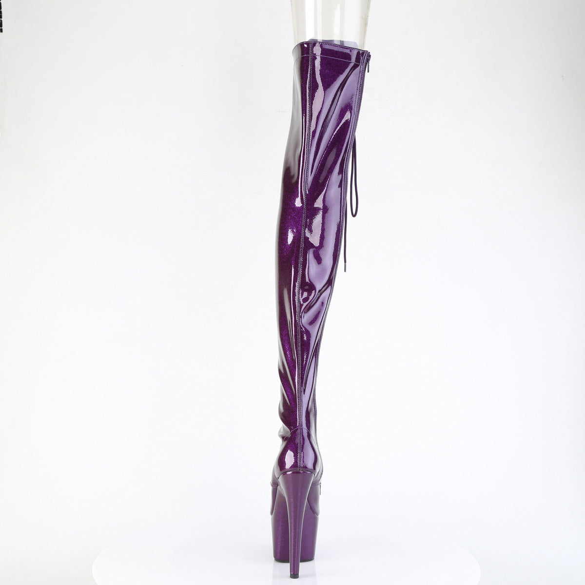ADORE-3021GP Pleaser Purple Glitter 7 Inch Pole Dancer Thigh Boots