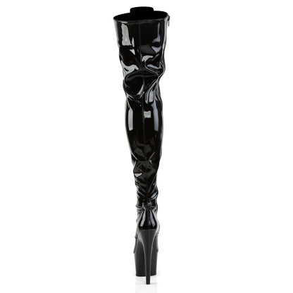 adore 3019 pleaser sexy shoes 7 inch rear lace up back stretch platforms thigh high length boots