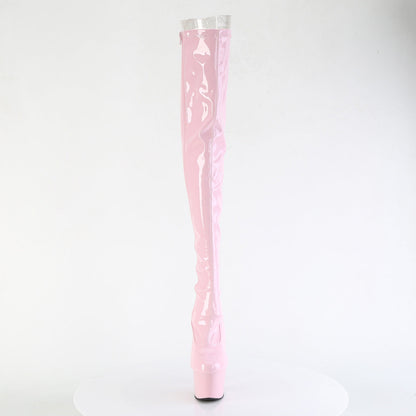 ADORE-3063 Pleaser Baby Pink 7 Inch Fetish Platform Thigh Boots