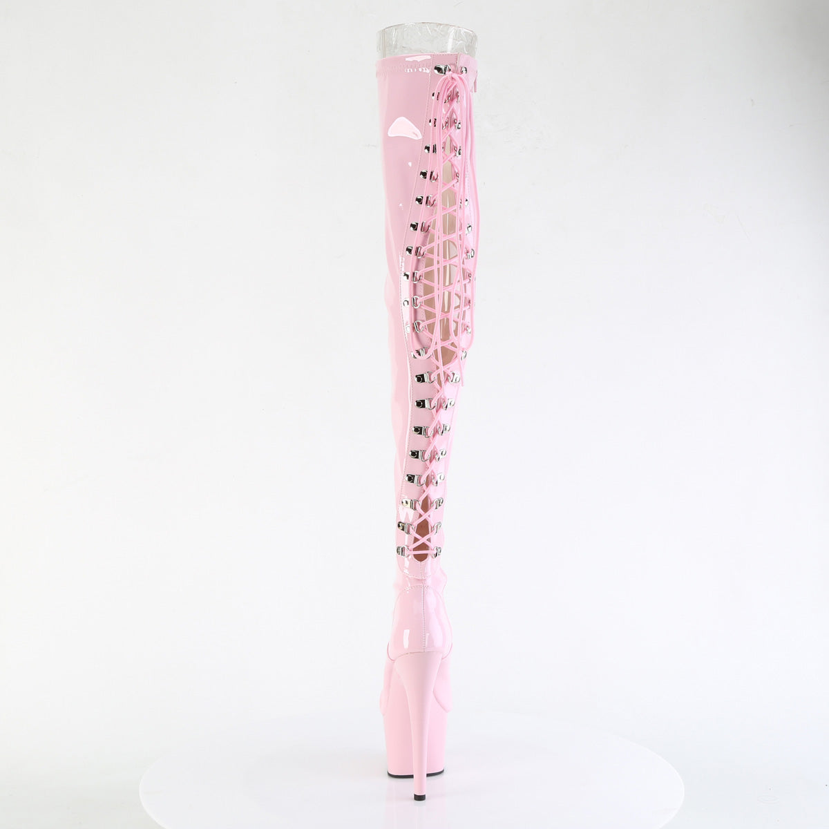 ADORE-3063 Pleaser Baby Pink 7 Inch Fetish Platform Thigh Boots