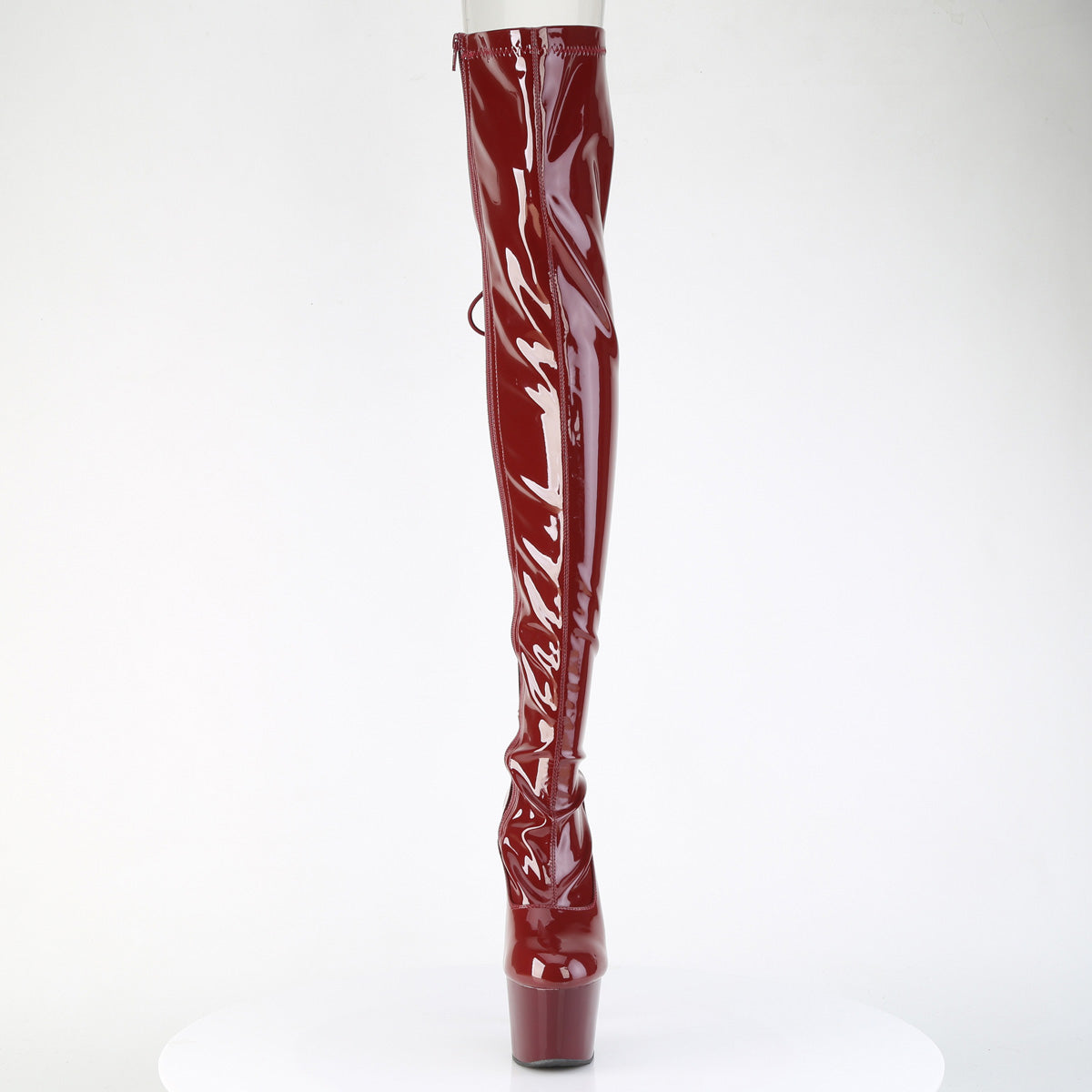 ADORE-3063 Pleaser Burgundy 7 Inch Pole Dance Thigh Boots