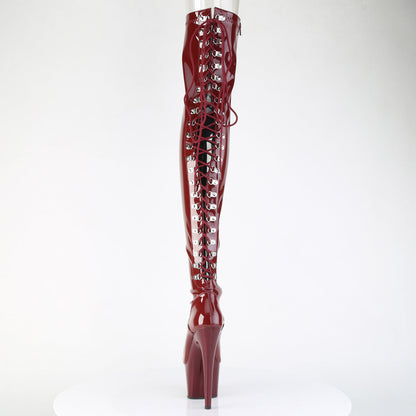ADORE-3063 Pleaser Burgundy 7 Inch Pole Dance Thigh Boots