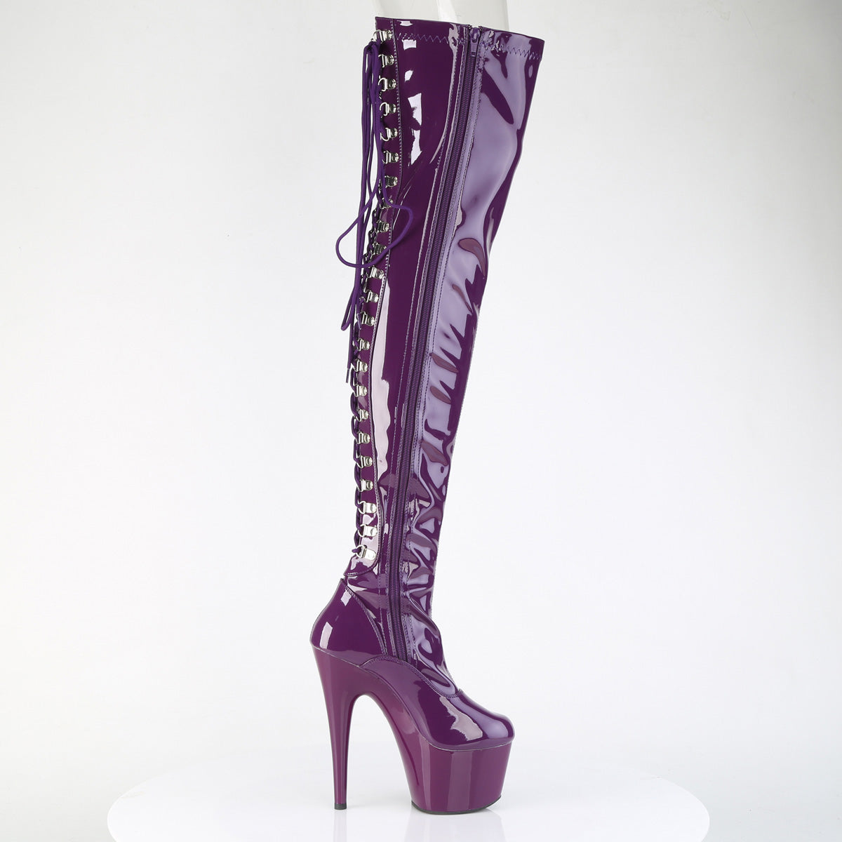 ADORE-3063 Pleaser Purple 7 Inch Exotic Dance Thigh Boots