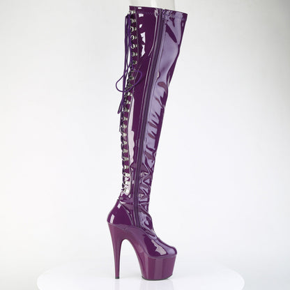 ADORE-3063 Pleaser Purple 7 Inch Exotic Dance Thigh Boots