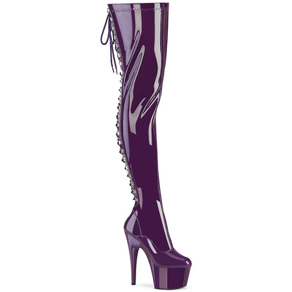 ADORE-3063 Pleaser Purple 7 Inch Exotic Dance Thigh Boots