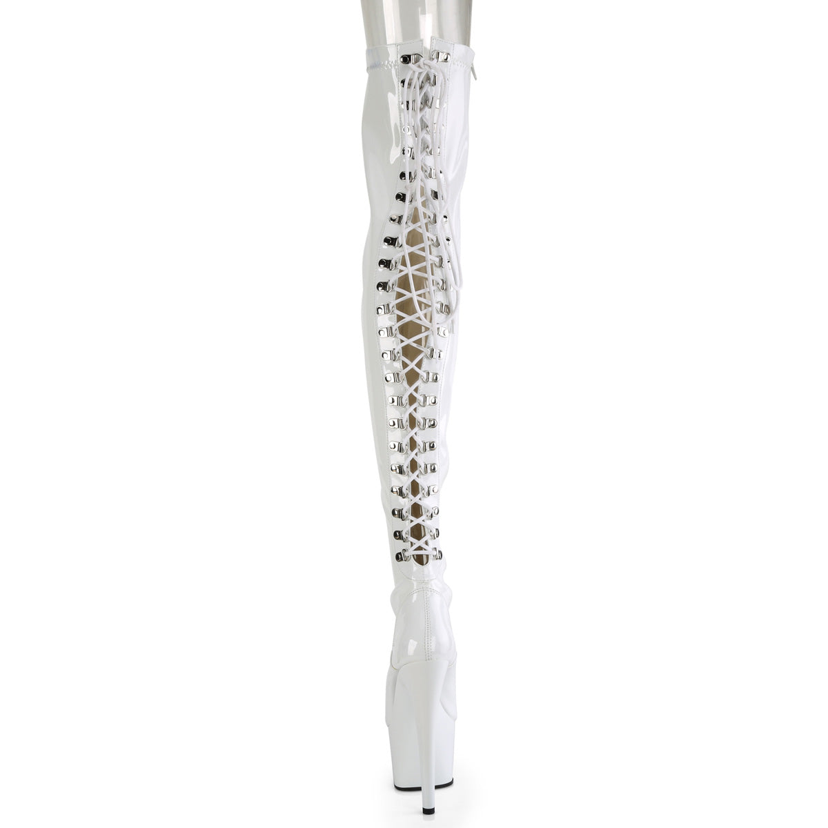 ADORE-3063 Pleaser White 7 Inch Lap Dance Thigh Boots