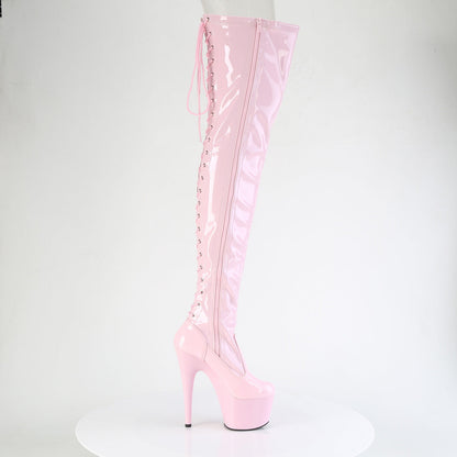 ADORE-3850 Pleaser Baby Pink 7 Inch Platform Thigh Boots