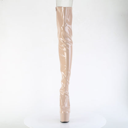 ADORE-3850 Pleaser Nude 7 Inch Pole Dancer Thigh Boots