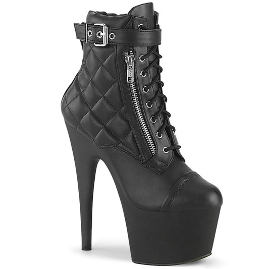 ADORE-700-05 Pleaser Black 7 Inch Exotic Dance Platform Shoes Blk Faux Leather Blk Matte