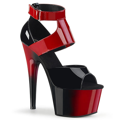 ADORE-700-16 Pleaser Black Red 7 Inch Exotic Platform Platform Shoes Black-Red Patent Red-Black