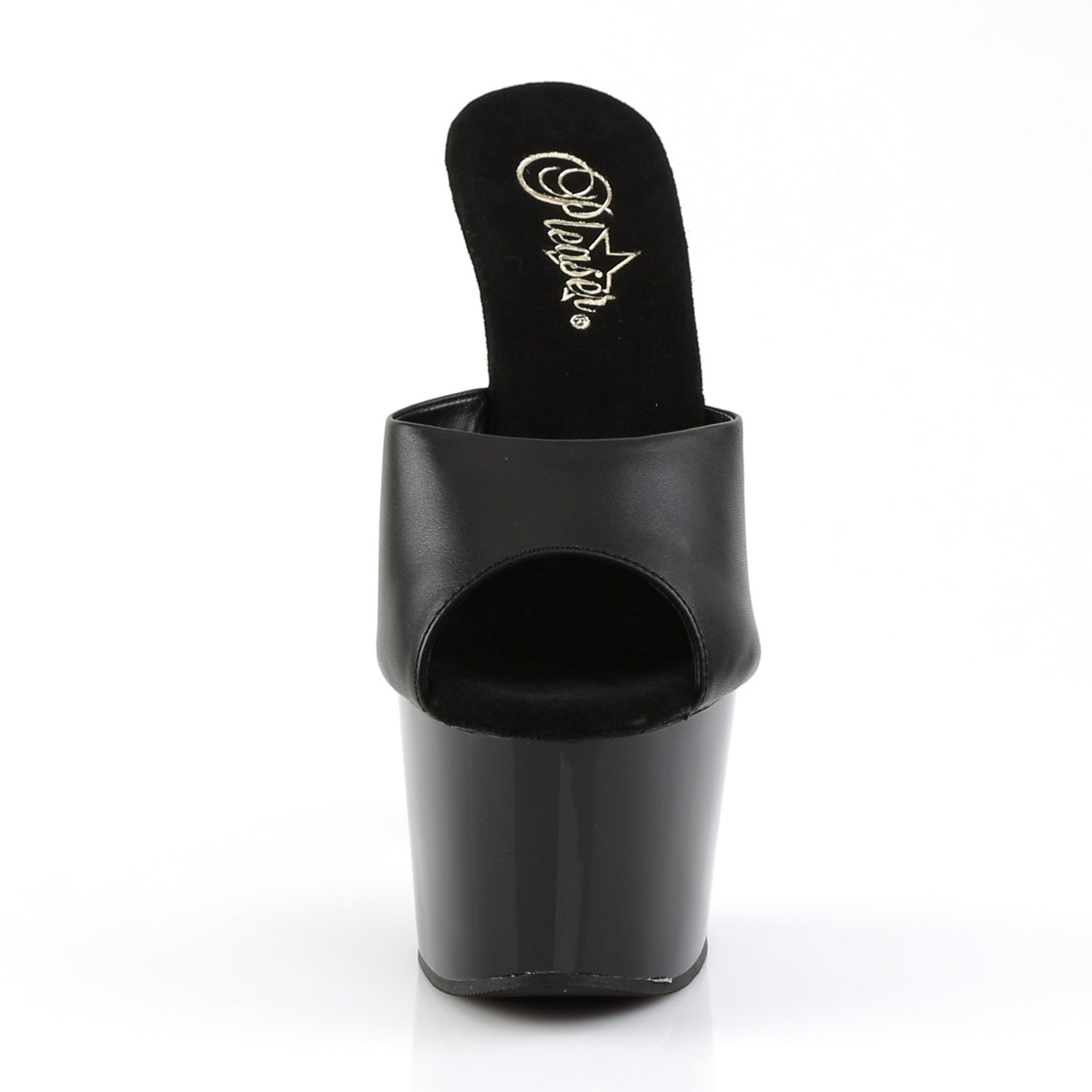 ADORE-701 Pleaser Black Leather 7 Inch Platform Kinky Platform Shoes