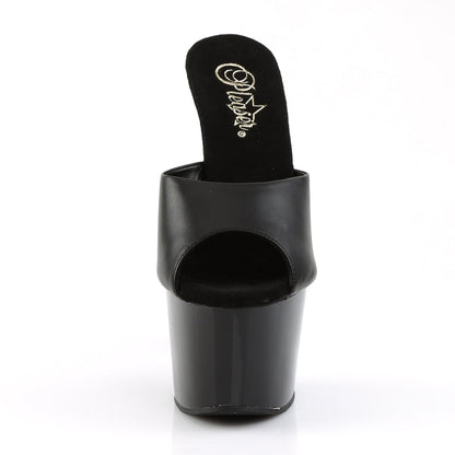 ADORE-701 Pleaser Black Leather 7 Inch Platform Kinky Platform Shoes