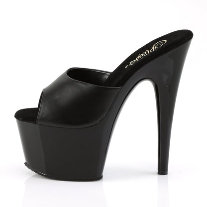 ADORE-701 Pleaser Black Leather 7 Inch Platform Kinky Platform Shoes