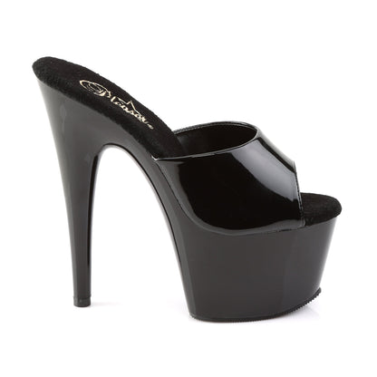 ADORE-701 Sexy 7 Inch Heel Black Patent Sexy Slip On Heels