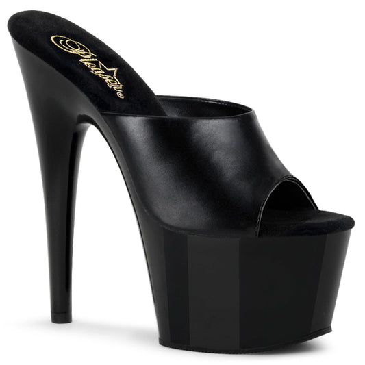 ADORE-701 Pleaser Black Leather 7 Inch Platform Kinky Platform Shoes