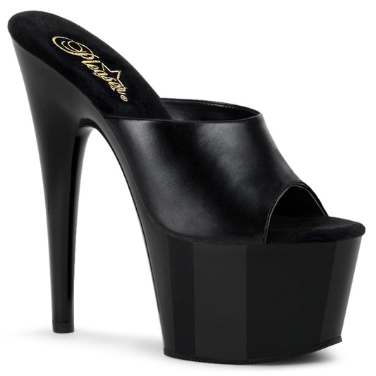 ADORE-701 Pleaser Black Leather 7 Inch Platform Kinky Platform Shoes