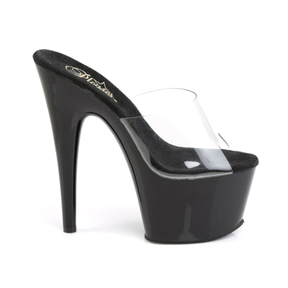 ADORE-701 Pleaser Clear Black 7 Inch Erotic Platform Platform Shoes