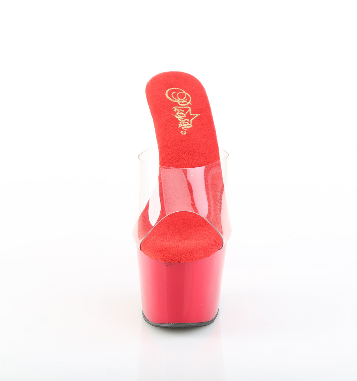 ADORE-701 Pleaser Clear/Red Sexy Platform Shoes (Pole Dancing Heels)