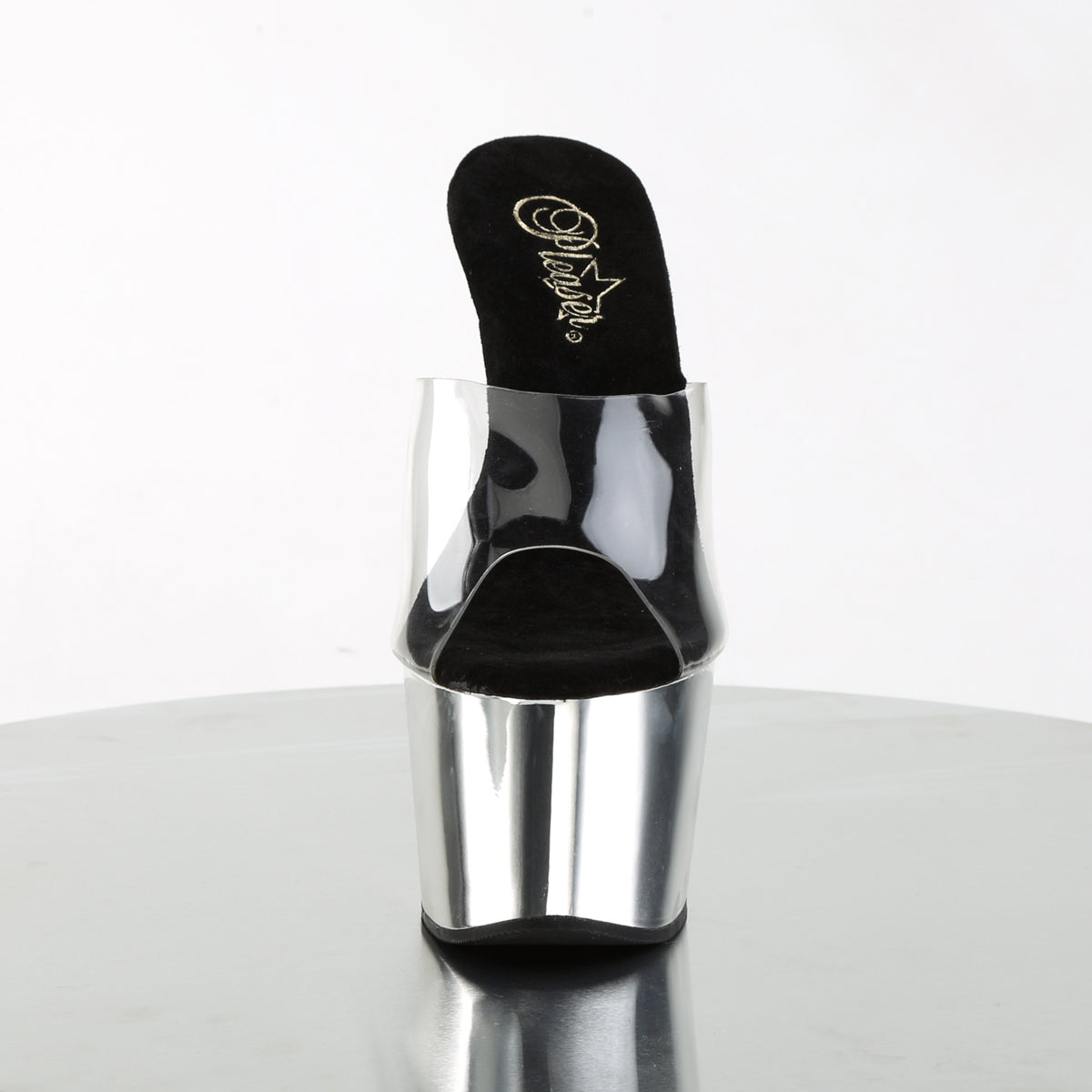 ADORE-701 Pleaser Silver Chrome 7 Inch Pole Dance Exotic Heels